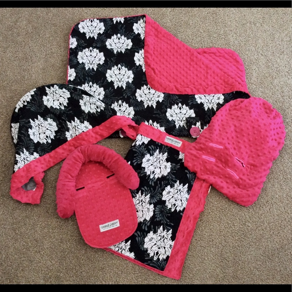 Car Seat Canopy 5 Piece Whole Caboodle Minky Dot